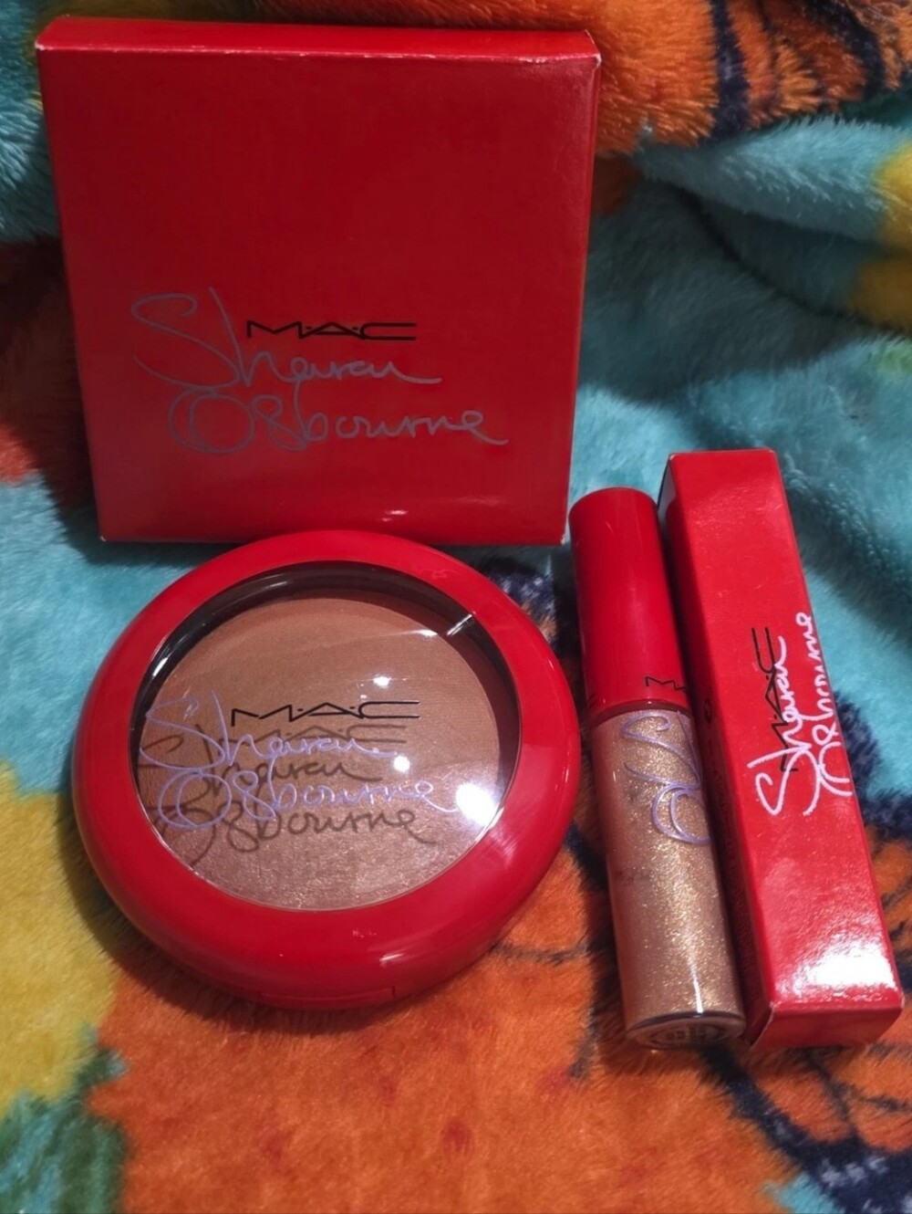 Mac Sharon Osbourne Mineralize Skinfinish Refresh & Lipglass Pu$sy Willow NIB